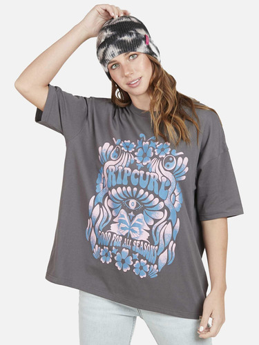 Polera Good For All Seasons Mujer Gris Oscuro Rip Curl