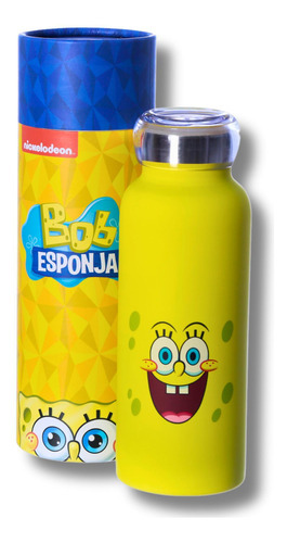 Garrafa De Agua Squeeze Bob Esponja Aluminio Termica Crianca