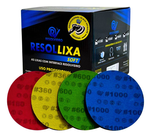 Kit De Lixas Para Polimento De Vidro Resolvidro 6 Polegadas