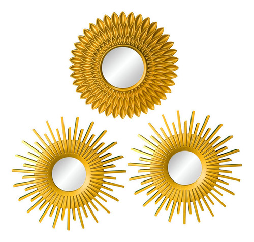 Espelho De Parede Moderno Chique Ouro Em Forma De Flor