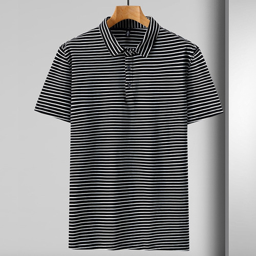 Playera Tipo Polo De Manga Corta Para Hombre Stripe Plus, C