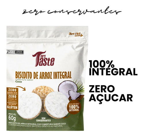Biscoito De Arroz Integral Coco Mrs Taste