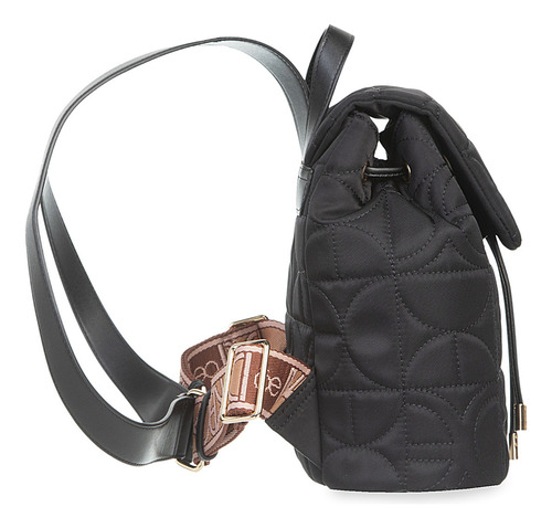 Mochila Cloe Para Mujer Mediana Acolchada Textil Color Negro