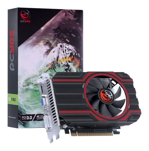 Placa De Vídeo Pcyes Geforce Gt 740 4gb Ddr5 Hdmi/vga/dvi