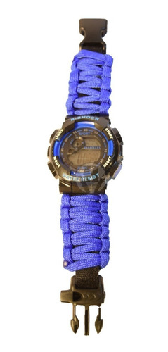 Reloj Tactico R-shock Militar Malla Cordon Tactico Azul Silbato