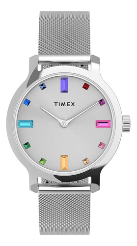 Reloj Pulsera  Timex Tw2u92900vq Plateado Silvermulticolor