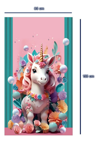 Toalla De Baño Diseño Unicornio 155x85 Cm Microfibra Suave Rosa Unicornio