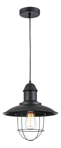 Luminario De Techo Suspendido Interior Acero E27 31cm Calux Color Negro Mate