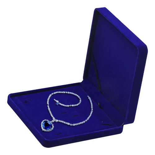 Caja De Joyería De Caja De Almacenamiento De Collar Azul