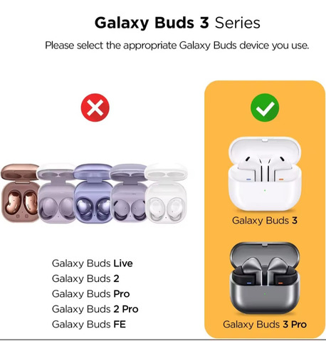 Carcasa Con Clip Y Muy Resistente Para Galaxy Buds 3 Y 3 Pro