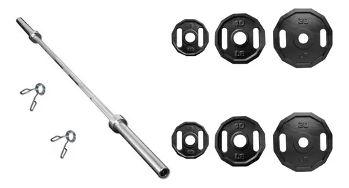 comprar Barra Olimpica +2 Discos Olimpicos De 5, 10 Y 20 Libras (kg)
