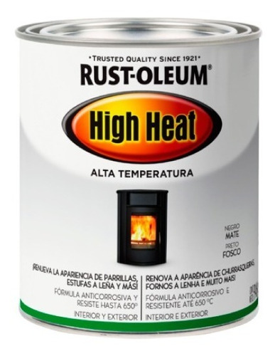 Esmalte Alta Temperatura 650ºc Rust Oleum Negro | 1 Litro