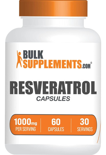 Bulk Suplements Resveratrol 1000 Mg 60 Cápsulas Sin Sabor