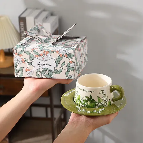 Conjunto De Xícaras E Pires De Café Vintage Light Luxury Ss