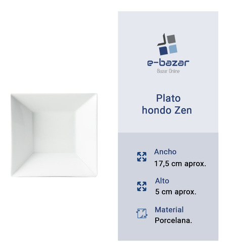 Set X 12 Plato Hondo Porcelana Corona Zen 623 Ml