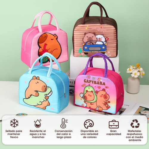 Pack 10 Loncheras Térmicas Capibara - Mayoreo Diseños Mixtos