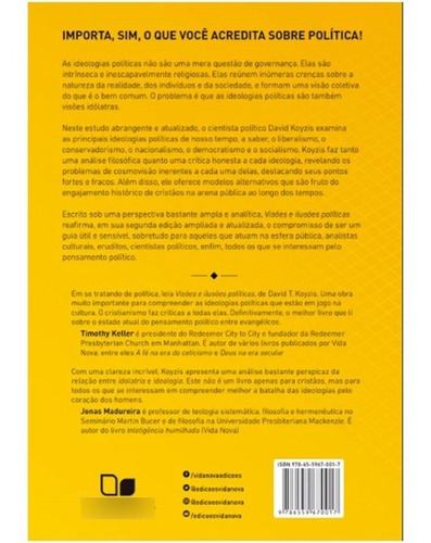 Visões E Ilusões Políticas - 2ª Edição, De David T. Koyzis., Vol. Único. Editora Vida Nova, Capa Mole Em Português, 2021