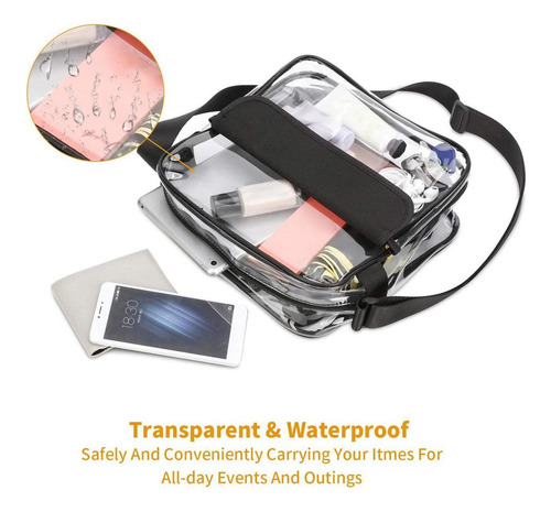 Bolso De Mano Transparente Universal Con Correa Ajustable
