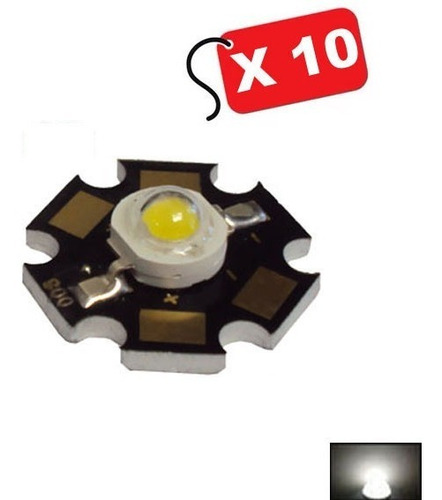 Chip Led 3w High Power Epistar Blanco 30.000 Kelvin / 10 Und