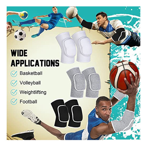 3 Pares De Coderas Transpirables De Apoyo Para Voleibol, Par