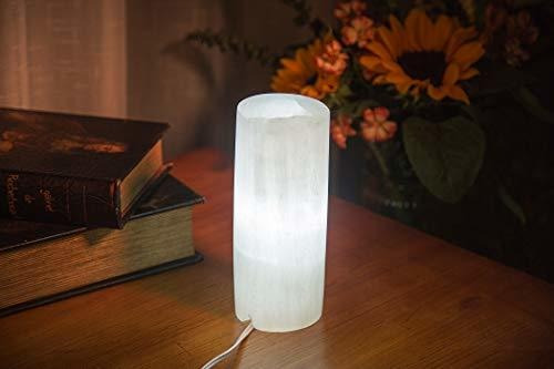 Lámpara De Mesa - Amoystone White Selenite Electric Lamp Nat
