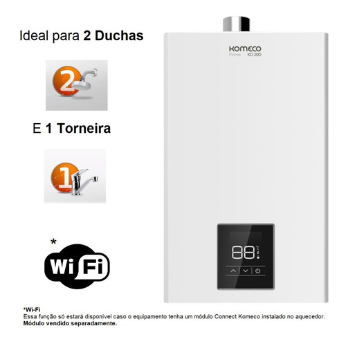 Aquecedor Komeco Ko21d Prime Gn 20,5 Litros Branco Com Wifi