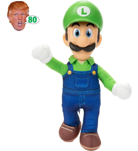 Peluche Luigi La Película 40cm Articulado Original Nintendo