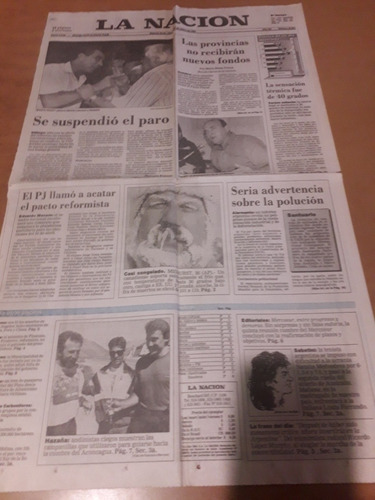 Tapa Diario La Nación 21 01 1994 Aconcagua Ubaldini Lescano 