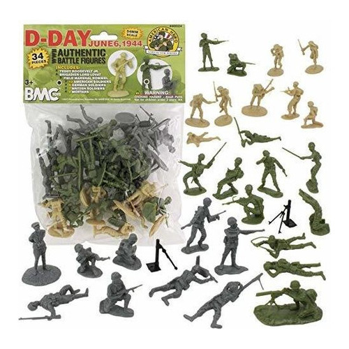 Juguetes Bmc Ww2 D-day Plastic Army Men - 34 Figuras De Sold