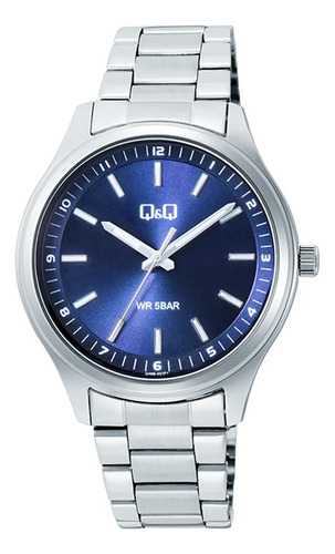 Reloj Q&q Acero Inoxidable Esfera Azul Q49b001py