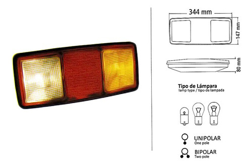 Juego X2 Par De Faros Traseros 1500 Baiml