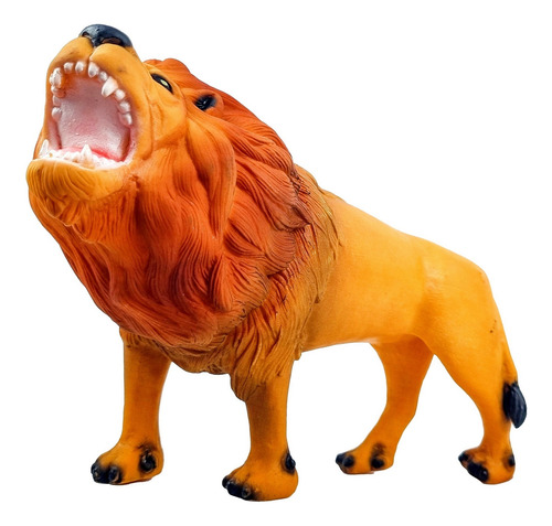 Brinquedo Leão De Vinil Boneco Figura Real Animals De Vinil