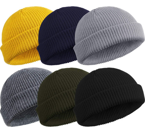 Gorro De Pescador Unisex Con Borde Enrollable, 6 Piezas