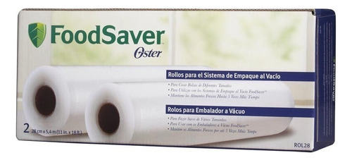 1 Caja Con 2 Rollos Vacio Gofrado Foodsaver Oster 28x540 Cms