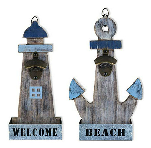Sailingstory Beach Decor Bottle Opener Wall Mounted With Cat