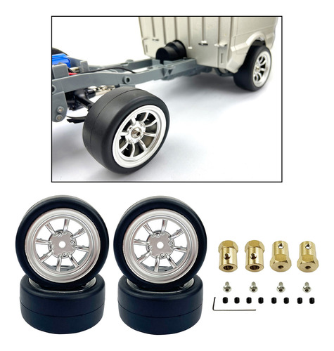 Neumáticos De Goma Rc Para Wpl D12 Rc Adaptador De Oro