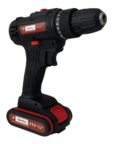 Furadeira Parafusadeira Benttoz 2 Baterias 21v + Maleta