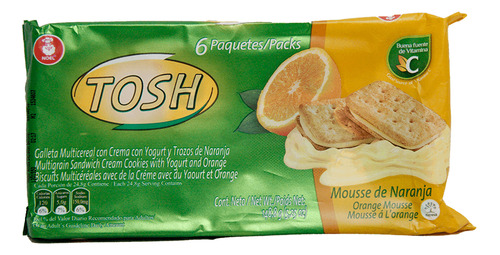 Galleta Tosh Mousse Naranja X 6 Und