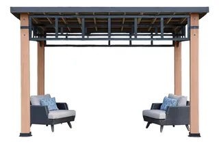 Pérgola De Madera Techo Plano Para Exteriores 3.7m X 4.3m