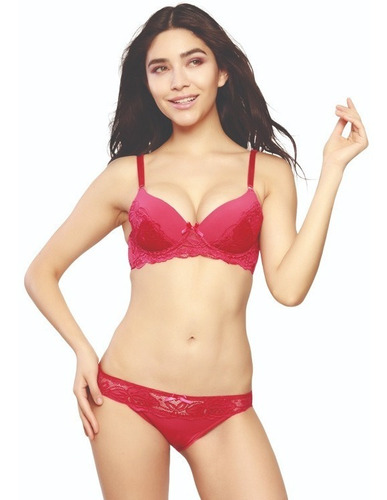 Imagen 2 de 3 de Conjunto De Brasier Y Calzón Bikini De Encaje C23484-73484