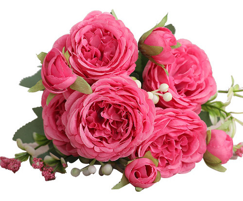 Kit Bouquet Peonías Artificiales Para Boda Y Decorar De Mesa