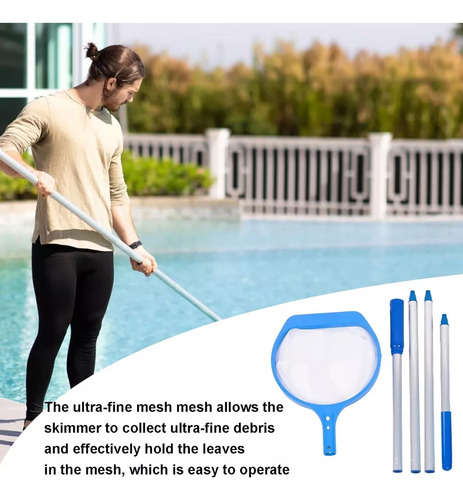 Kit De Limpieza De Piscinas, Red Para Quitar Hojas Con Barra