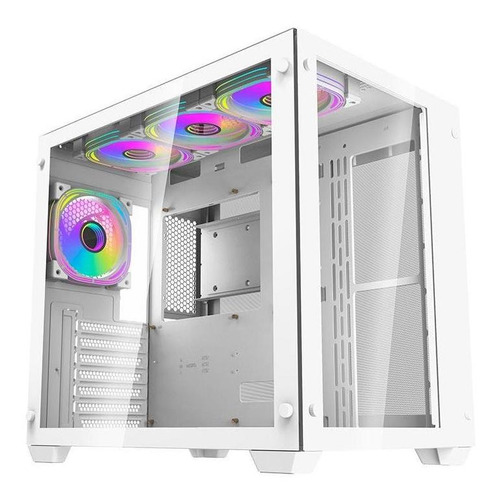 Gabinete Gamer Aigo C285, Argb, Mid-t, Lat De Vidro, C/ 4f W Cor Branco