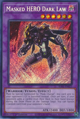 Masked Hero Dark Law [ra01-en025] Secret Rare