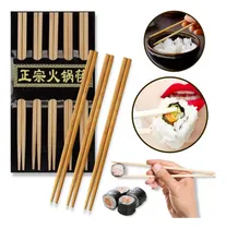 Comprar Palitos Chinos Madera Bambú Sushi Reutilizable X10 Pares