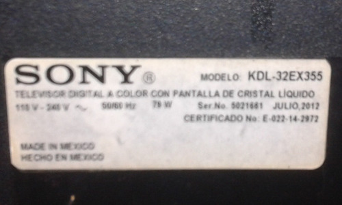 Main Sony Kdl32ex355