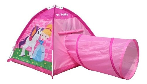 Casita Carpa Infantil Modelo Pony Con Tunel Marca Iplay