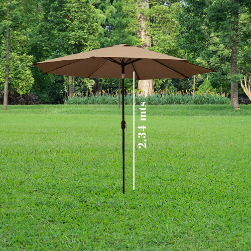 Sombrilla De Jardín Playa 2.74 M Manivela Toldo Poliester