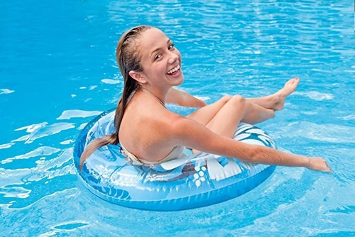 Flotador Inflable De Dona Naranja Flores Niñas Intex 59251 Morado