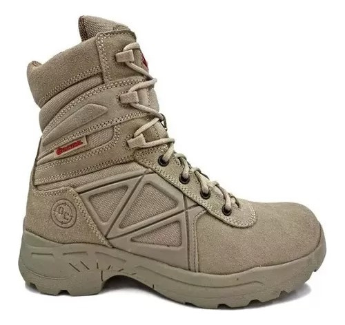 Bota Alta Militar Oc Tactica Hombre 7674  Piel Gamuza Arena